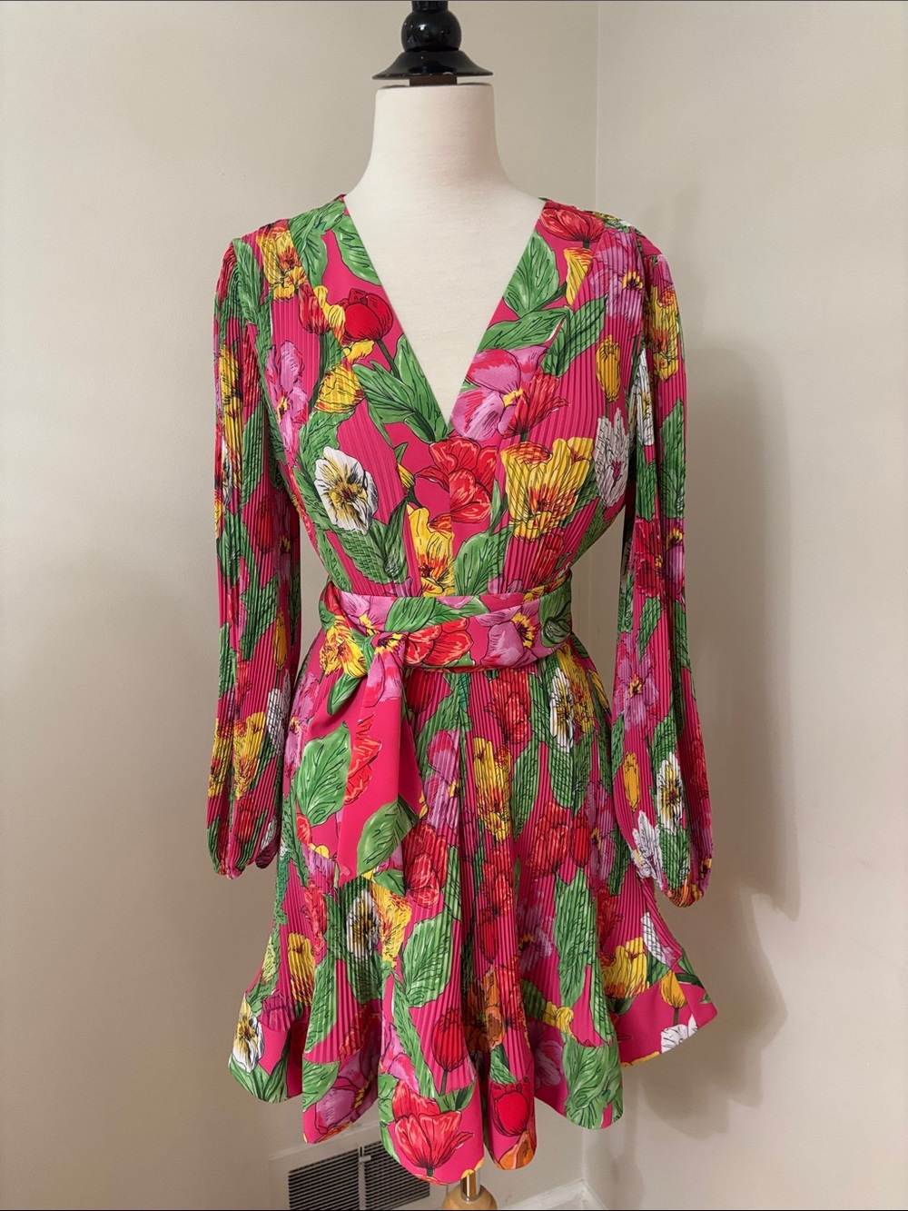 Milly Tulip Rosette Pleated Mini Dress 8